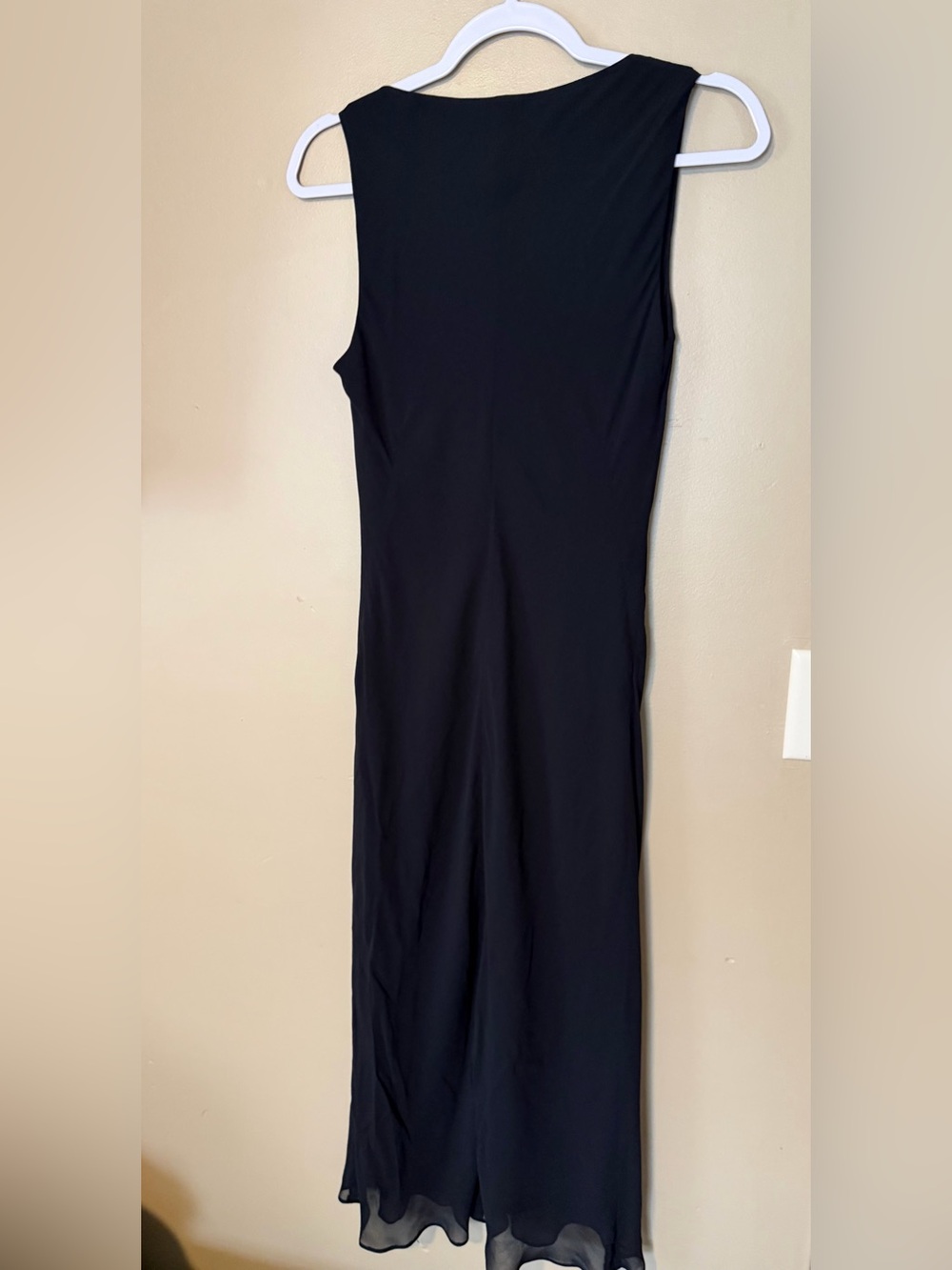 Banana Republic Vintage Y2K 100% Silk Black Sleeveless Cowl-Neck Maxi Dress - Picture 5 of 6